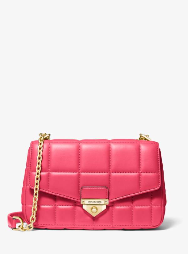 Damske Taška Cez Rameno Michael Kors SoHo Large Quilted Leather Červené - Kabelky Michael Kors Slevy | RTQOG-5287